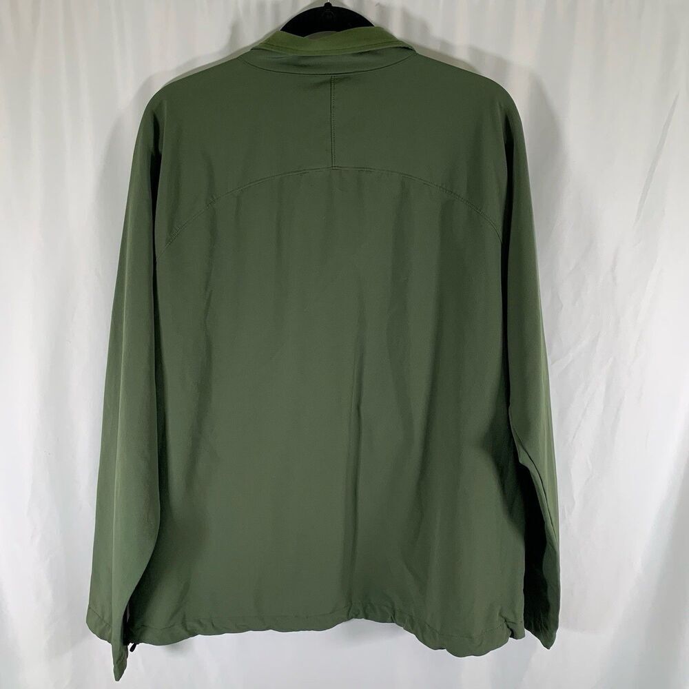 Cabelas Jacket Men's Medium Green 1/4 Zip Pullover Zip Pockets Long Sleeve - Picture 7 of 8